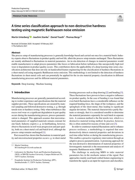 barkhausen hardness test|A time series classification approach to non .